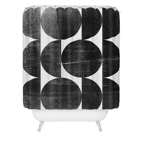 GalleryJ9 Black and White Mid Century Modern Op Art Shower Curtain