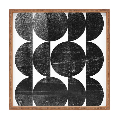 GalleryJ9 Black and White Mid Century Modern Op Art Square Tray