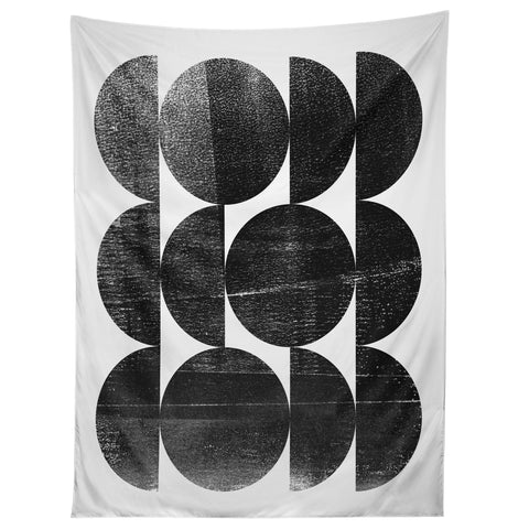 GalleryJ9 Black and White Mid Century Modern Op Art Tapestry