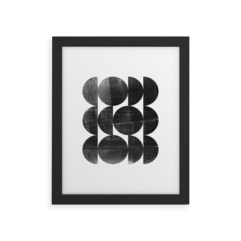 GalleryJ9 Black and White Mid Century Modern Op Art Framed Art Print