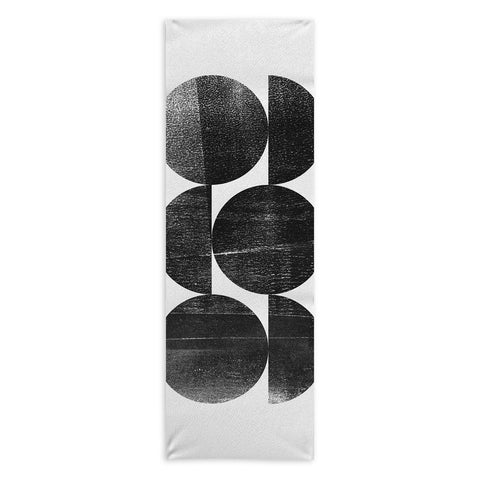 GalleryJ9 Black and White Mid Century Modern Op Art Yoga Towel