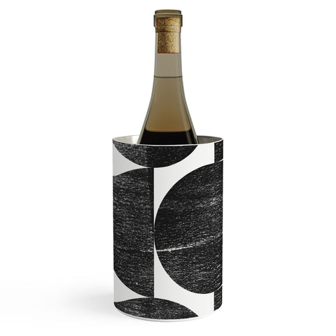 GalleryJ9 Black and White Mid Century Modern Op Art Wine Chiller