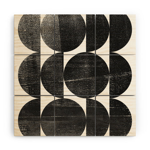 GalleryJ9 Black and White Mid Century Modern Op Art Wood Wall Mural