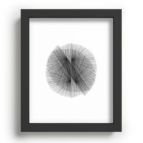 GalleryJ9 Black and White Mid Century Modern Radiating Lines Geometric Abstract Recessed Framing Rectangle
