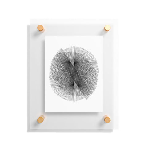 GalleryJ9 Black and White Mid Century Modern Radiating Lines Geometric Abstract Floating Acrylic Print