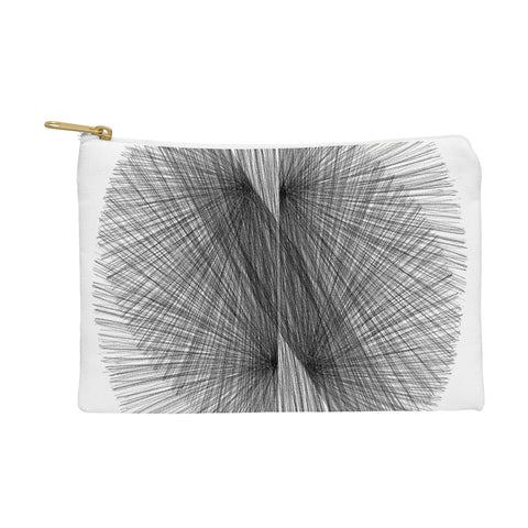 GalleryJ9 Black and White Mid Century Modern Radiating Lines Geometric Abstract Pouch