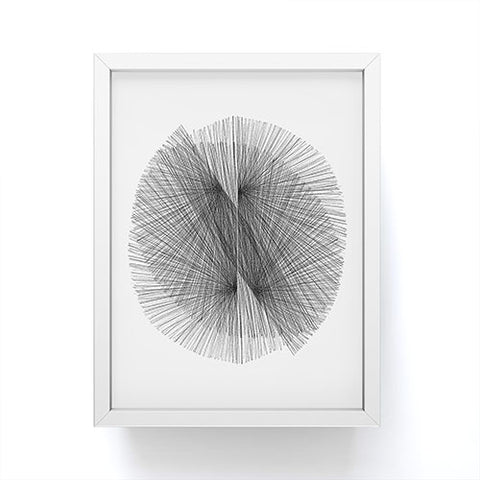 GalleryJ9 Black and White Mid Century Modern Radiating Lines Geometric Abstract Framed Mini Art Print