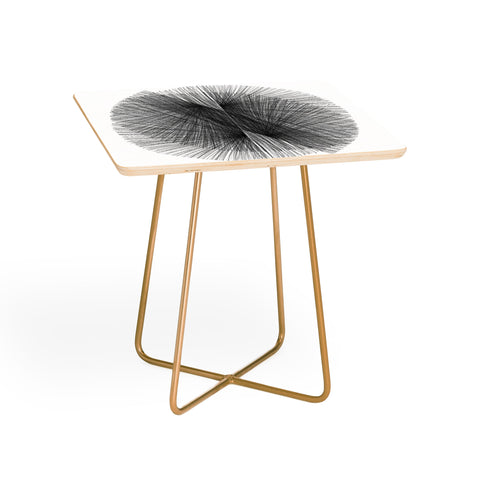 GalleryJ9 Black and White Mid Century Modern Radiating Lines Geometric Abstract Side Table