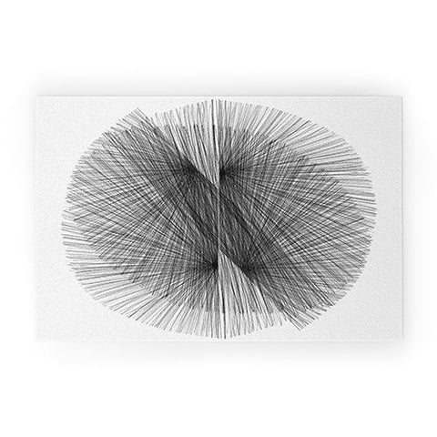 GalleryJ9 Black and White Mid Century Modern Radiating Lines Geometric Abstract Welcome Mat