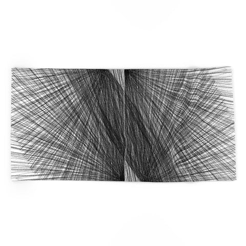 GalleryJ9 Black and White Mid Century Modern Radiating Lines Geometric Abstract Beach Towel