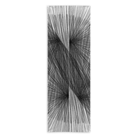 GalleryJ9 Black and White Mid Century Modern Radiating Lines Geometric Abstract Yoga Towel