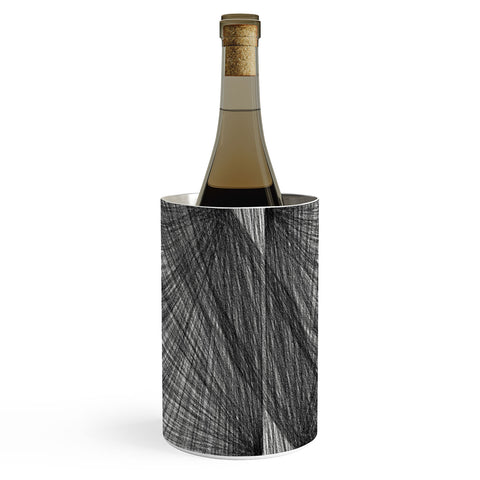 GalleryJ9 Black and White Mid Century Modern Radiating Lines Geometric Abstract Wine Chiller