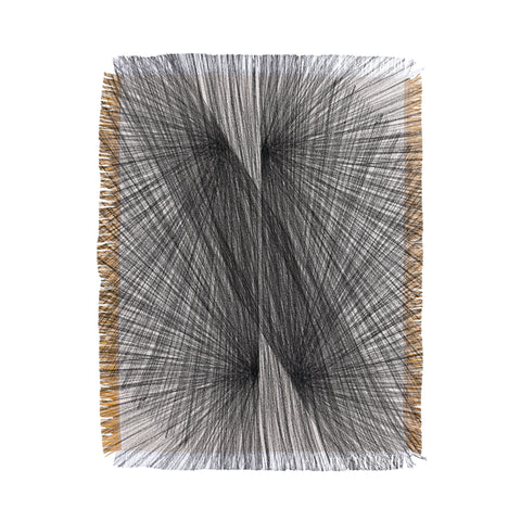 GalleryJ9 Black and White Mid Century Modern Radiating Lines Geometric Abstract Throw Blanket