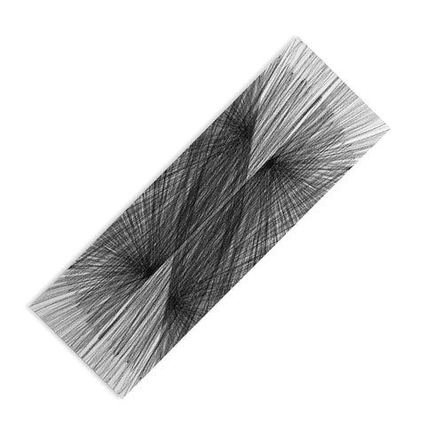 GalleryJ9 Black and White Mid Century Modern Radiating Lines Geometric Abstract Yoga Mat
