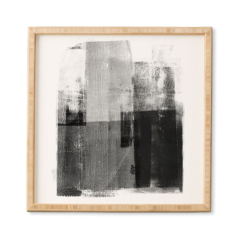 GalleryJ9 Black and White Minimalist Industrial Abstract Framed Wall Art
