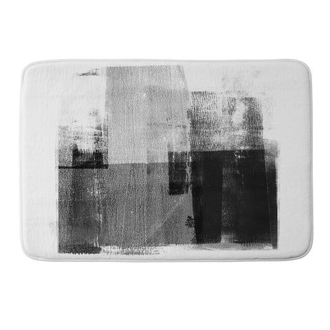 GalleryJ9 Black and White Minimalist Industrial Abstract Memory Foam Bath Mat