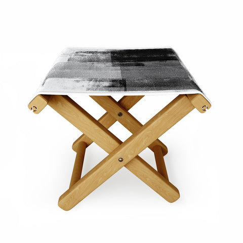 GalleryJ9 Black and White Minimalist Industrial Abstract Folding Stool