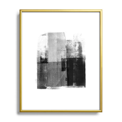 GalleryJ9 Black and White Minimalist Industrial Abstract Metal Framed Art Print