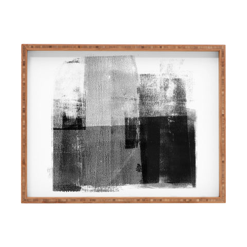 GalleryJ9 Black and White Minimalist Industrial Abstract Rectangular Tray