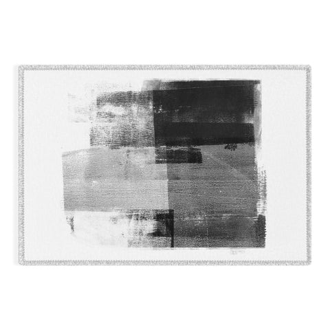 GalleryJ9 Black and White Minimalist Industrial Abstract Outdoor Rug