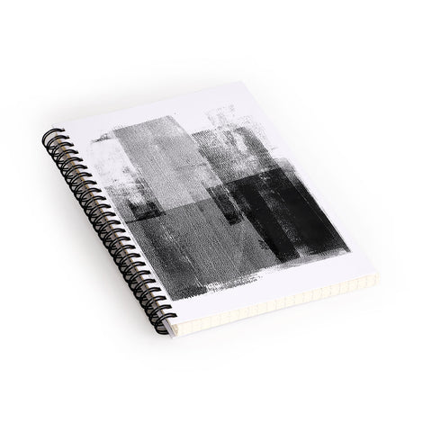 GalleryJ9 Black and White Minimalist Industrial Abstract Spiral Notebook