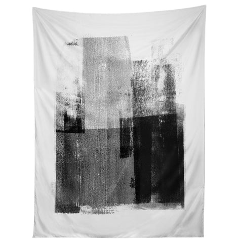 GalleryJ9 Black and White Minimalist Industrial Abstract Tapestry