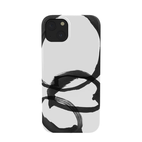 GalleryJ9 Black and White Round Abstract Shapes Minimalist Ink Painting Phone Case