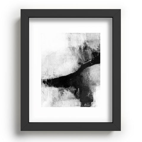 GalleryJ9 Black and White Textured Abstract Painting Delve 2 Recessed Framing Rectangle