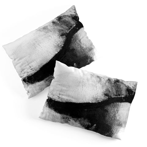 GalleryJ9 Black and White Textured Abstract Painting Delve 2 Pillow Shams