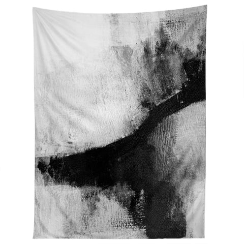 GalleryJ9 Black and White Textured Abstract Painting Delve 2 Tapestry