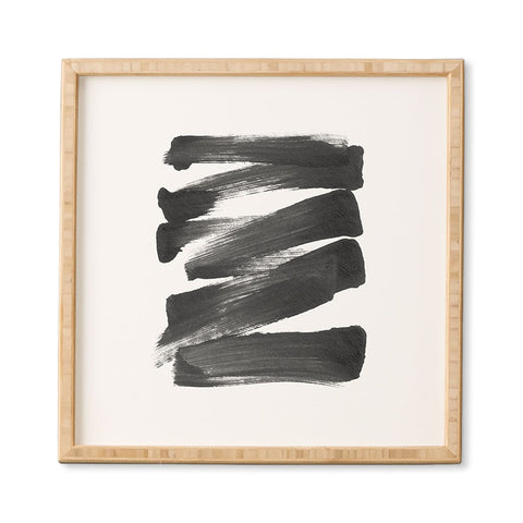 GalleryJ9 Black Brushstrokes Abstract Ink Painting Framed Wall Art