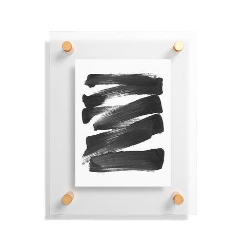 GalleryJ9 Black Brushstrokes Abstract Ink Painting Floating Acrylic Print