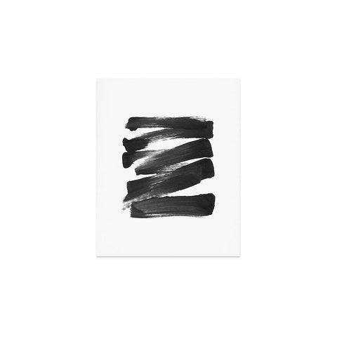 GalleryJ9 Black Brushstrokes Abstract Ink Painting Art Print