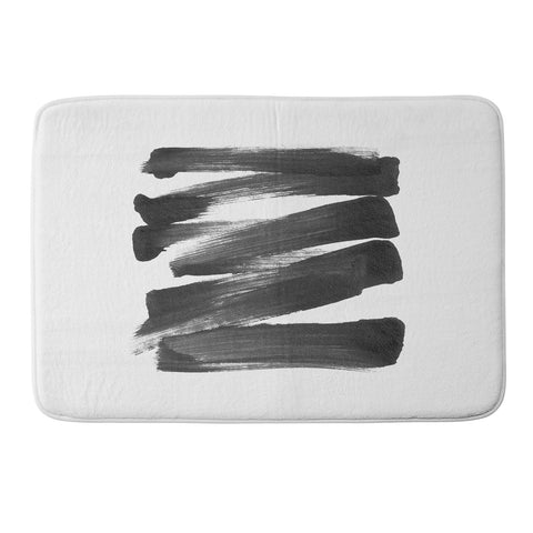 GalleryJ9 Black Brushstrokes Abstract Ink Painting Memory Foam Bath Mat