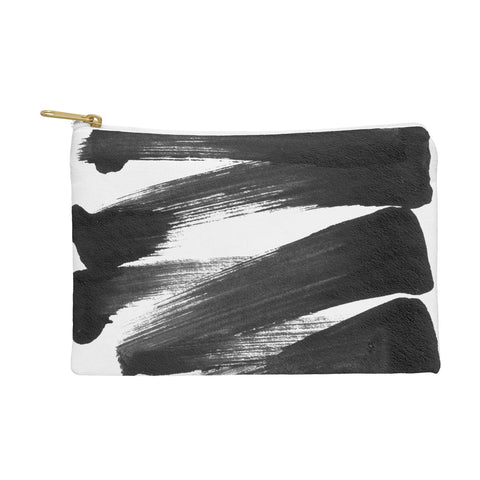 GalleryJ9 Black Brushstrokes Abstract Ink Painting Pouch