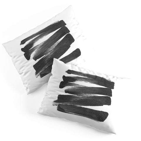 GalleryJ9 Black Brushstrokes Abstract Ink Painting Pillow Shams