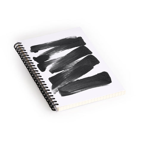 GalleryJ9 Black Brushstrokes Abstract Ink Painting Spiral Notebook
