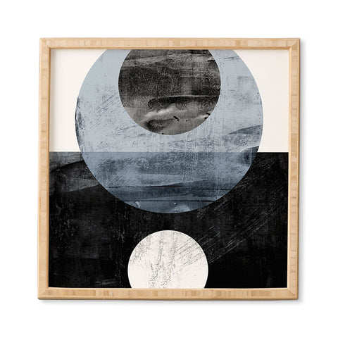 GalleryJ9 Circles Black and White Geometric Mid Century Modern Abstract Framed Wall Art