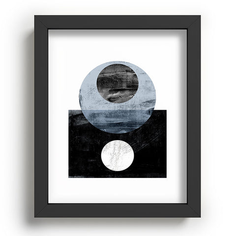 GalleryJ9 Circles Black and White Geometric Mid Century Modern Abstract Recessed Framing Rectangle