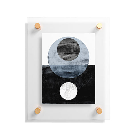 GalleryJ9 Circles Black and White Geometric Mid Century Modern Abstract Floating Acrylic Print