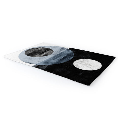 GalleryJ9 Circles Black and White Geometric Mid Century Modern Abstract Area Rug