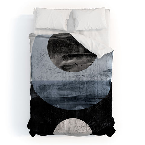 GalleryJ9 Circles Black and White Geometric Mid Century Modern Abstract Comforter