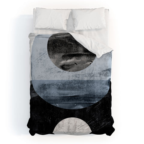 GalleryJ9 Circles Black and White Geometric Mid Century Modern Abstract Duvet Cover