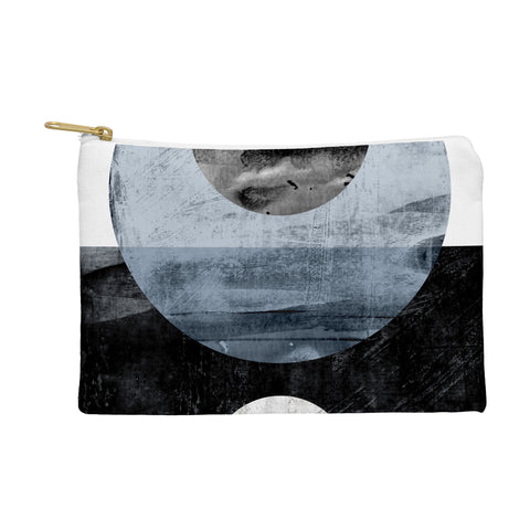 GalleryJ9 Circles Black and White Geometric Mid Century Modern Abstract Pouch