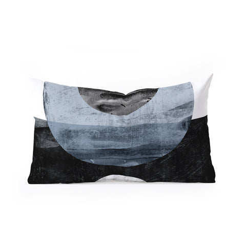 GalleryJ9 Circles Black and White Geometric Mid Century Modern Abstract Oblong Throw Pillow