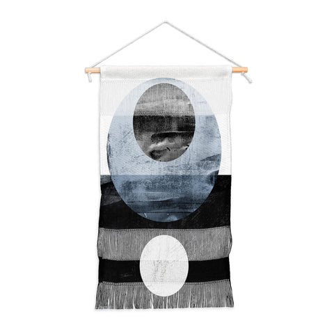 GalleryJ9 Circles Black and White Geometric Mid Century Modern Abstract Wall Hanging Portrait