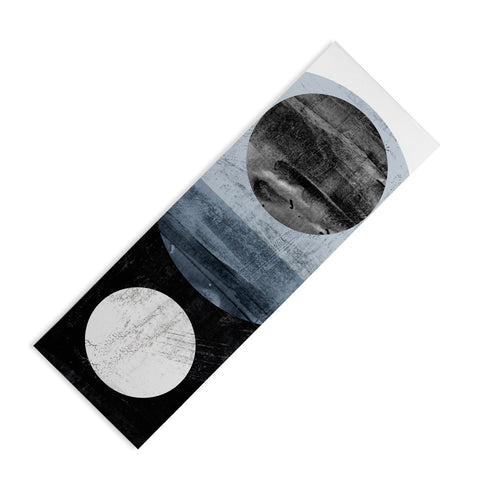 GalleryJ9 Circles Black and White Geometric Mid Century Modern Abstract Yoga Mat