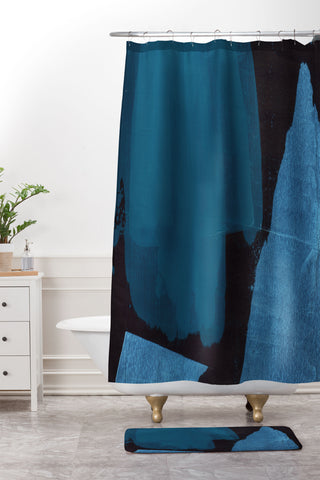 GalleryJ9 Dark Abstract Shower Curtain And Mat