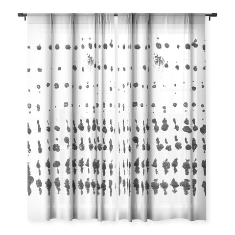 GalleryJ9 Medium Dots Pattern Black and White Distressed Texture Abstract Sheer Non Repeat