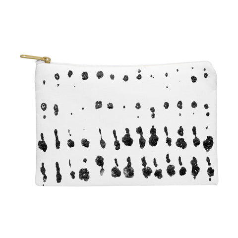GalleryJ9 Medium Dots Pattern Black and White Distressed Texture Abstract Pouch